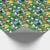 Christbaum Popcorn Cranberries in Ornamenten Geschenkpapier (Ecke)