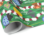 Christbaum Popcorn Cranberries in Ornamenten Geschenkpapier (Rolleneckpunkt)