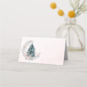 Christbaum Rosa Silber Platzkarte (Vorderseite)