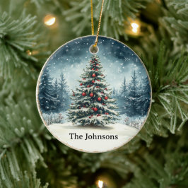 Christbaum-Schnee-Natur-Schmuck Keramik Ornament