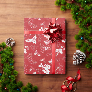 Christbaum-Stechpalme Rotes Weihnachtspapier Geschenkpapier