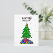 Christbaum und Geschenke Feiertagspostkarte (Stehend Vorderseite)