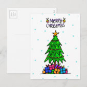 Christbaum und Geschenke Feiertagspostkarte (Vorne/Hinten)