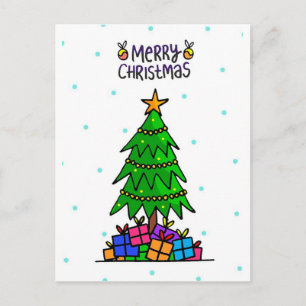 Christbaum und Geschenke Feiertagspostkarte