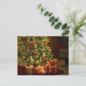 Christbaum und Geschenke Feiertagspostkarte (Stehend Vorderseite)