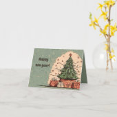 Christbaum und Geschenke Karte (Gelbe Blume)