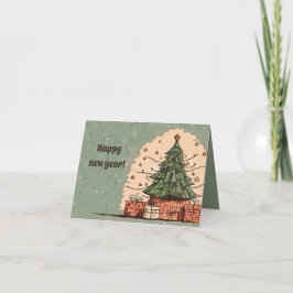 Christbaum und Geschenke Karte