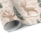 Christbaum und Hirschschschneewald kreuzen Geschenkpapier (Rolleneckpunkt)