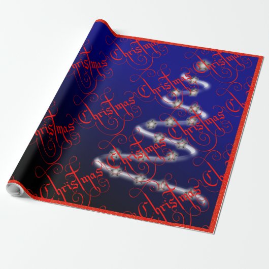 Christbaum und Sterne - Geschenkpapier (Ungerollt)