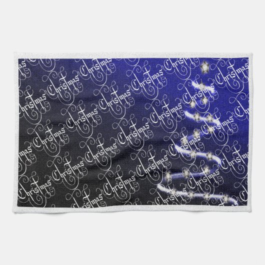 Christbaum und Sterne - Handtuch (Horizontal)