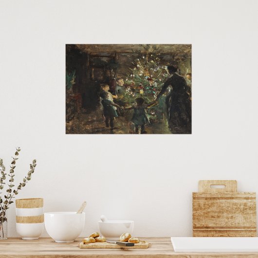 Christbaum Vintage Kunst Poster (Küche)