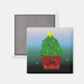 Christbaum von Evergreen in Pot Magnet (Vorderseite/Rückseite)