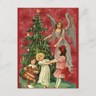 Christbaumdekoration Engel Kinder Postkarte