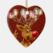 Christbaumdekoration Rudolph beleuchtet. Keramik Ornament (Rechts)