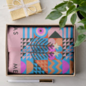 Christbaume Moderne geometrische Pinks Blues Seidenpapier (Geschenk)