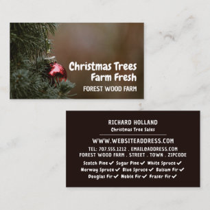 Christbaumkugeln, Weihnachtsbaumverkauf Visitenkarte