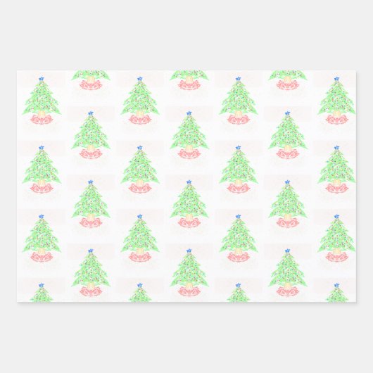 Christbaumkunst Geschenkpapier Set (Vorderseite 2)