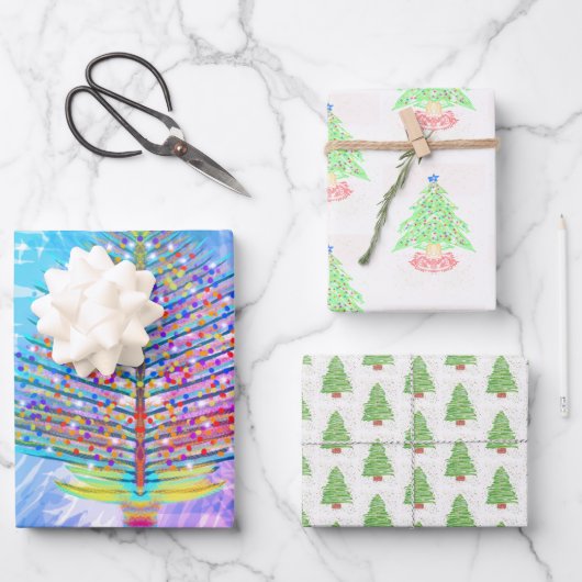 Christbaumkunst Geschenkpapier Set (Vorderseite)