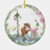 Christbaumschmuck mit süssem Pony Keramik Ornament (Hinten)