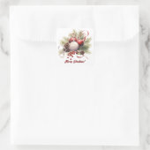 Christbaumschmuck Zapfen Quadratischer Aufkleber (Tasche)