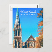 Christchurch Cathedral Neuseeland Reise Postkarte (Vorne/Hinten)
