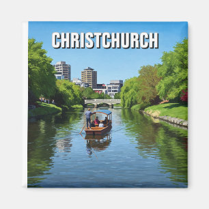 Christchurch Neuseeland Avon River Punting Magnet