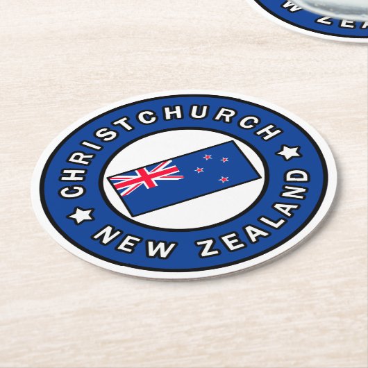 Christchurch Neuseeland Runder Pappuntersetzer (Angewinkelt)