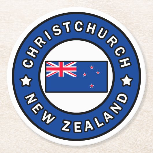 Christchurch Neuseeland Runder Pappuntersetzer (Vorderseite)