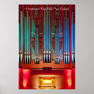 Christchurch Town Hall-Orgelplakat - vertikal Poster