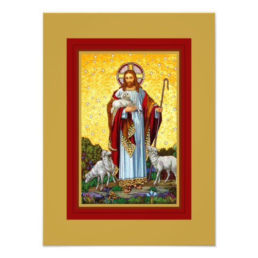 CHRISTE, DIE GUTE SCHEPHERHERDE MOSAIK FOTODRUCK (Vorne)