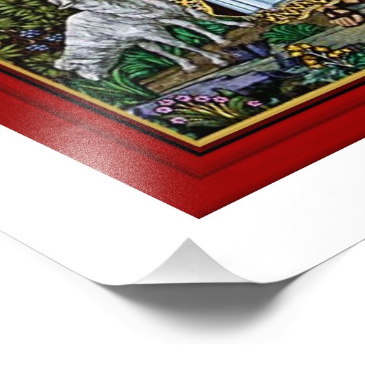 CHRISTE, DIE GUTE SCHEPHERHERDE MOSAIK FOTODRUCK (Ecke)