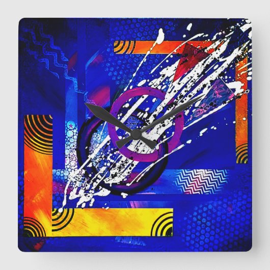 CHRISTÈLE-Chabrette Quadratische Wanduhr (Vorderseite)