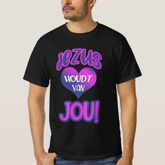Christelijk heren t-shirt - Jezus houdt van jou (Vorderseite)