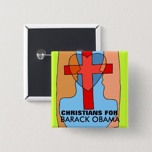 CHRISTEN FÜR BARACK OBAMA BUTTON (Vorne & Hinten)