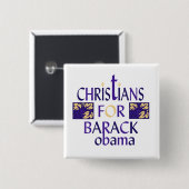 CHRISTEN FÜR BARACK OBAMA BUTTON (Vorne & Hinten)