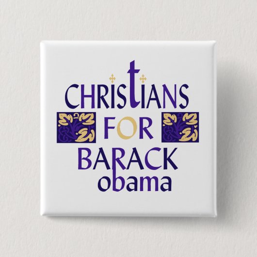 CHRISTEN FÜR BARACK OBAMA BUTTON (Vorderseite)