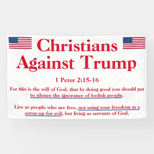 Christen gegen Trumpfprotest Banner (Horizontal)
