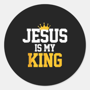Christen Jesus Ist Mein König Tee Religion Zitate  Runder Aufkleber