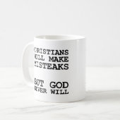 Christen machen Fehler, nicht Gott lustig Kaffeetasse (Vorderseite Links)