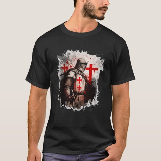 Christen Templar Knights Templar Kreuzpullover T-Shirt (Vorderseite)