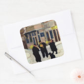 Christen wachen! quadratischer aufkleber (Umschlag)