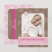 CHRISTENANLAGE: Polka dot - pink Einladungspostkarte (Vorne/Hinten)