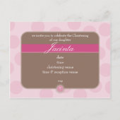 CHRISTENANLAGE: Polka dot - pink Einladungspostkarte (Rückseite)