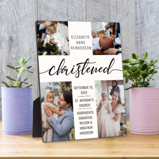 Christened Foto Collage Christening Keepake Fotoplatte