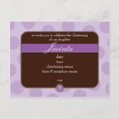 CHRISTENENDE INVITE :: polka dot - violett Einladungspostkarte (Rückseite)