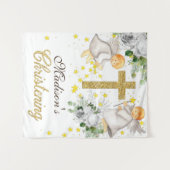 Christening Angels Gold Glitzer Gender Neutral Wandteppich (Vorderseite (Horizontal))