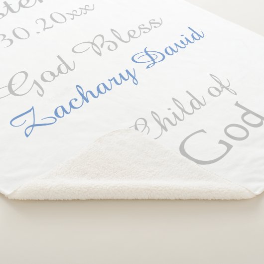 Christening Baby Boy Blue Rattle Medium Sherpadecke (3/4)