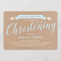 Christening Banner Taufe Einladung - Blau