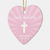 Christening Baptism Baby Girl Pink Keramik Ornament (Links)