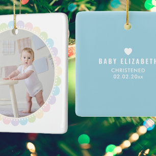 Christening Baptism Baby's First Christmas Foto Keramikornament